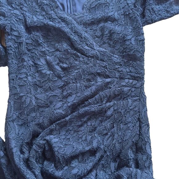 DECODE 1.8 Navy Lace Glitter Gown Size 8 - Picture 8 of 15